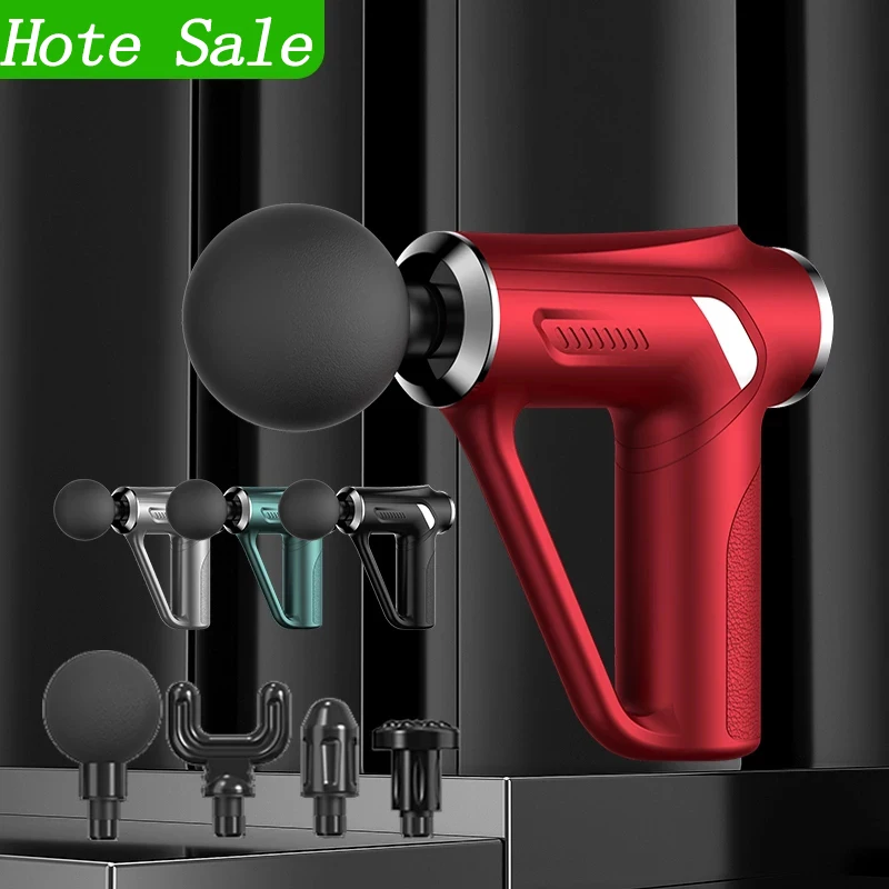 

Высокочастотный Электрический массажный пистолет 32 уровня, спортивный массажер для глубоких тканей шеи, тела, спины, мышц, релаксация, обле...