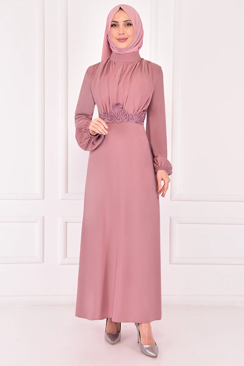 

Gupure Detail Dress Powder ASM2387