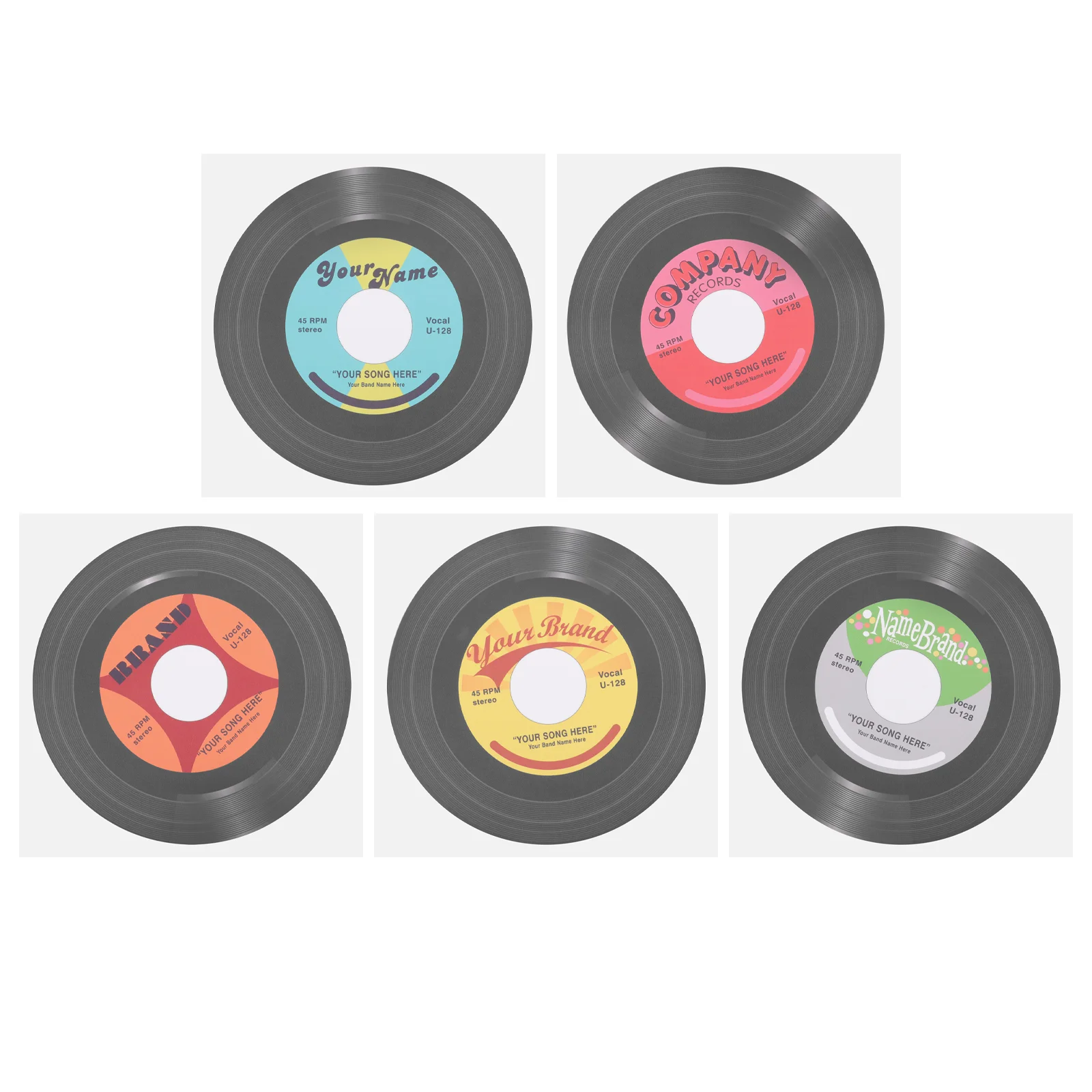 

5pcs DIY Vinyl Record Wall Decal Music Party Wall Sticker Wall Decal Vintage Wall Sticker for Music Studio