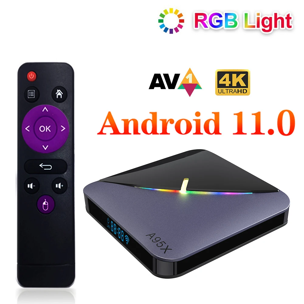 

A95X F3 Air II Smart TV Box RGB Amlogic S905W2 Android 11 TV Box Dual Wifi 4K 60fps VP9 BT 5.0 Media Player 2GB 16GB/4GB 32GB