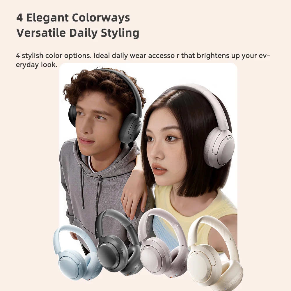 Наушники HaaYot Over Ear с Bluetooth 6.0, активным шумоподавлением 50 дБ, временем работы от батареи 170 часов, 5 микрофонами ENC, низкой задержкой и беспроводной связью. (art.: 3920dabe0ced8) - 3920dabe0ced8