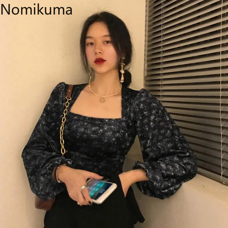 

Блузка женская демисезонная с рукавами-фонариками и квадратным вырезом