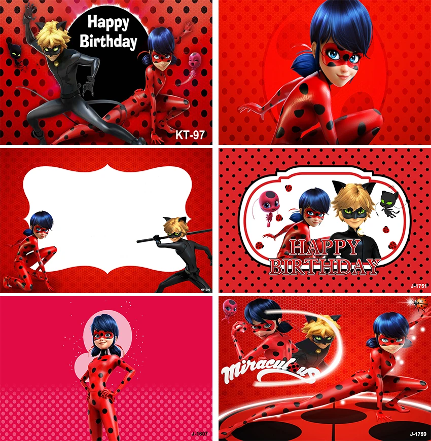 Фон для фотосъемки с изображением божьей коровки красной и черной волны