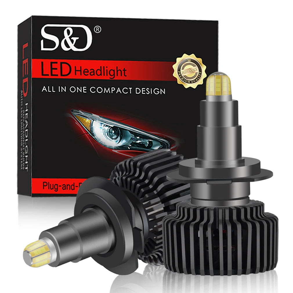 

2pcs CSP H7 LED 20000LM H4 H1 HB3 9005 HB4 9006 H8 H11 Led Headlights Bulbs 9012 HIR2 8Sides 60W Canbus 360 Degree Auto Lamp