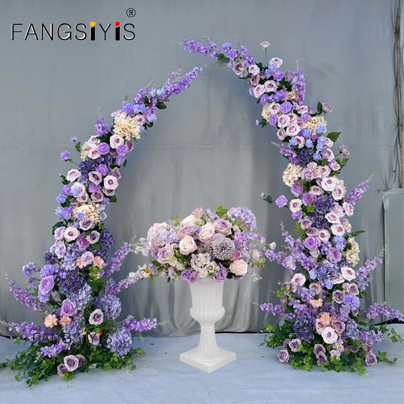 Роскошный фиолетовый свадебный фон реквизит арка-труба искусственная луна