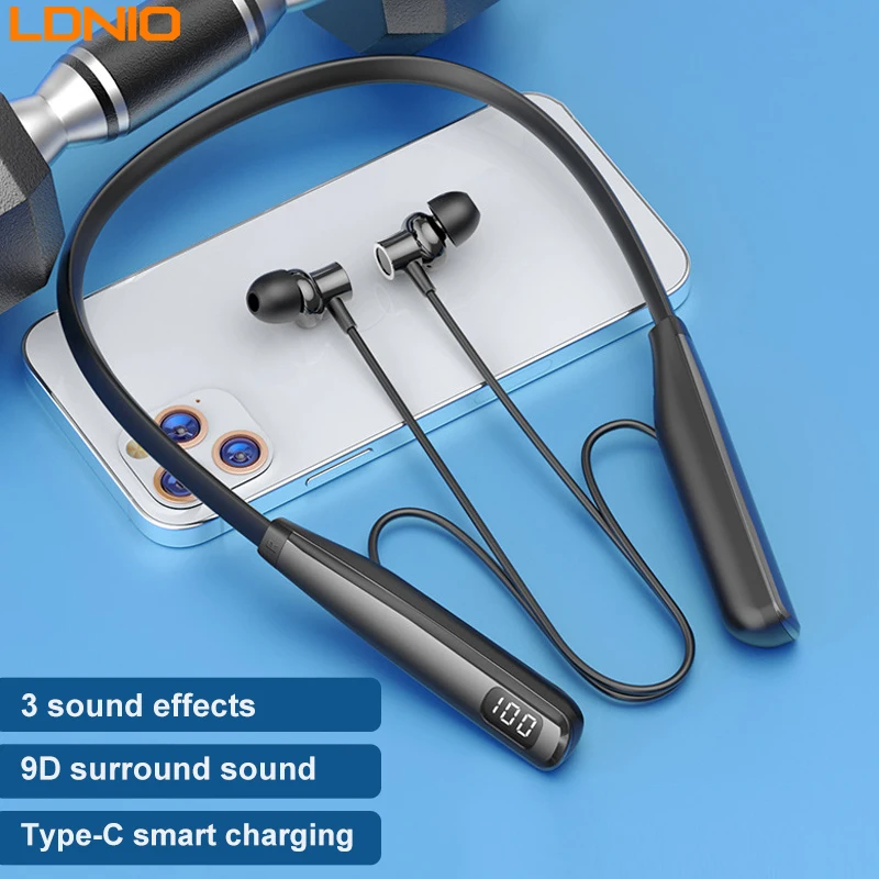 

LDNIO Y10 Sports Headset Neck-hanging Binaural Earbuds Super Long Standby New Music Earplugs Noise Reduction Earphones