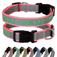 super reflective dog collar personalized embroidered pet collars embroidery custom dog puppy collar for small medium large dog