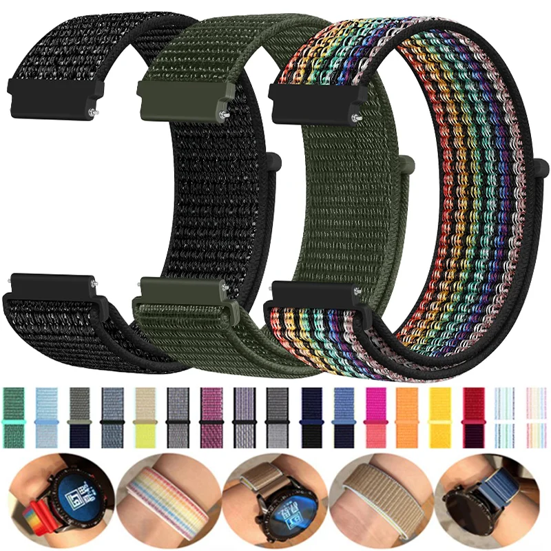20mm 22 mm Band For Samsung Galaxy Watch 5/4/3/Classic/Active 2 40mm pride nylon loop bracelet amazfit bip gts/gtr 2 3 Pro strap