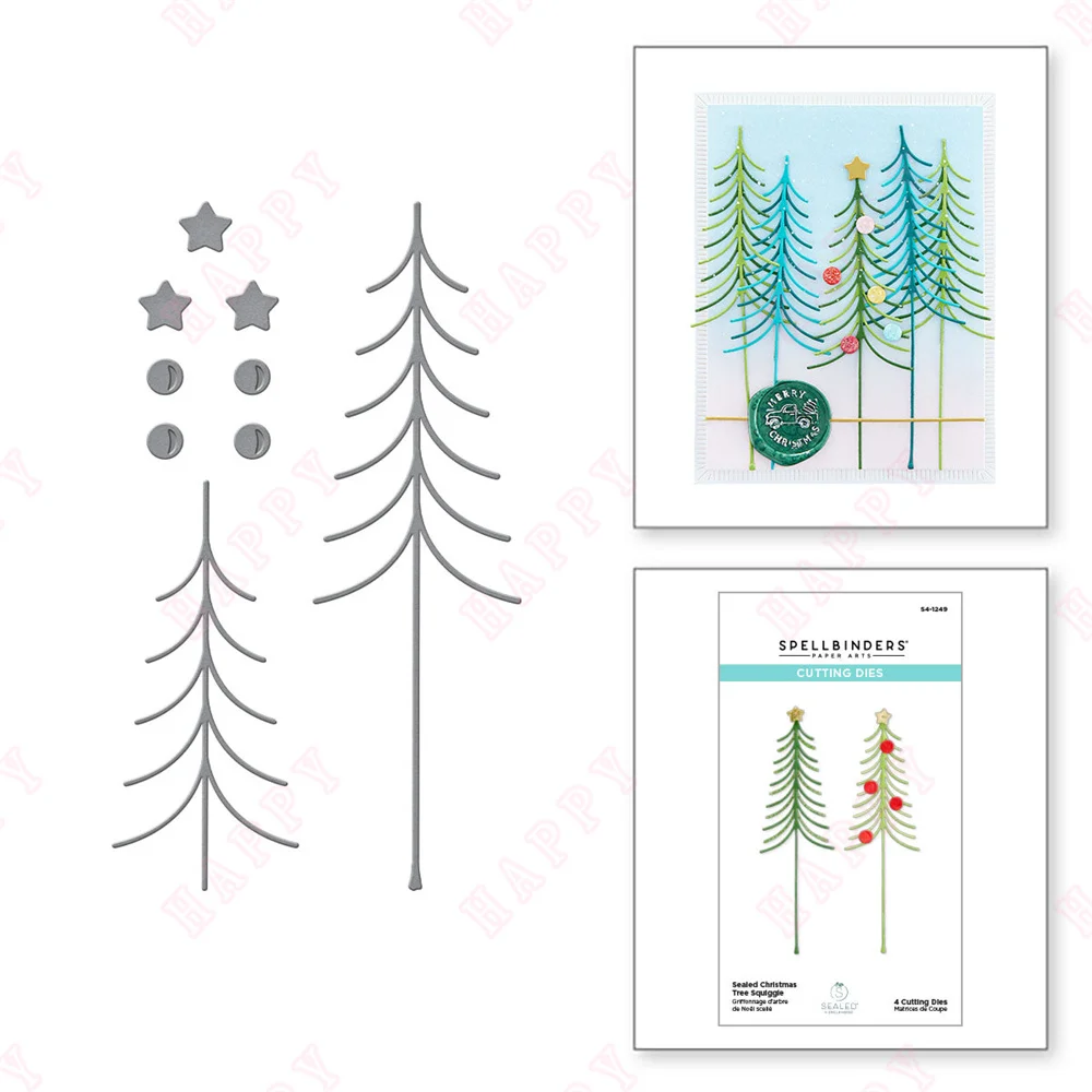 

Metal Cutting Dies 2021 New Arrival Mold Decoration For Diy Scrapbook Paper Craft Knife Mould Hot Sealed Christmas Tree Squiggle