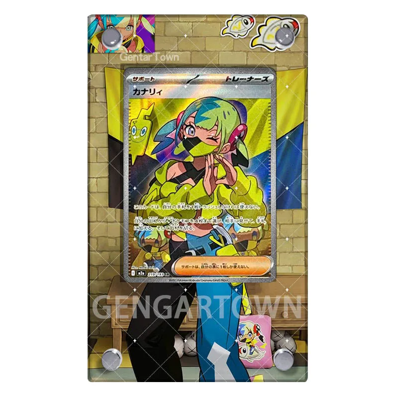 Фото Новая подставка для карт Pocket Monster Marill, акриловая настольная фигурка Mew Canari Game Collection Kaka Brick, игрушка-подарок DIY №3