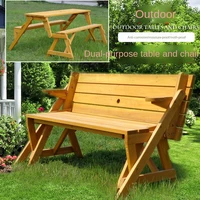 fold outdoor chair courtyard leisure table and chairs park back bench solid wood anti corrosion balcony beach chair garden table