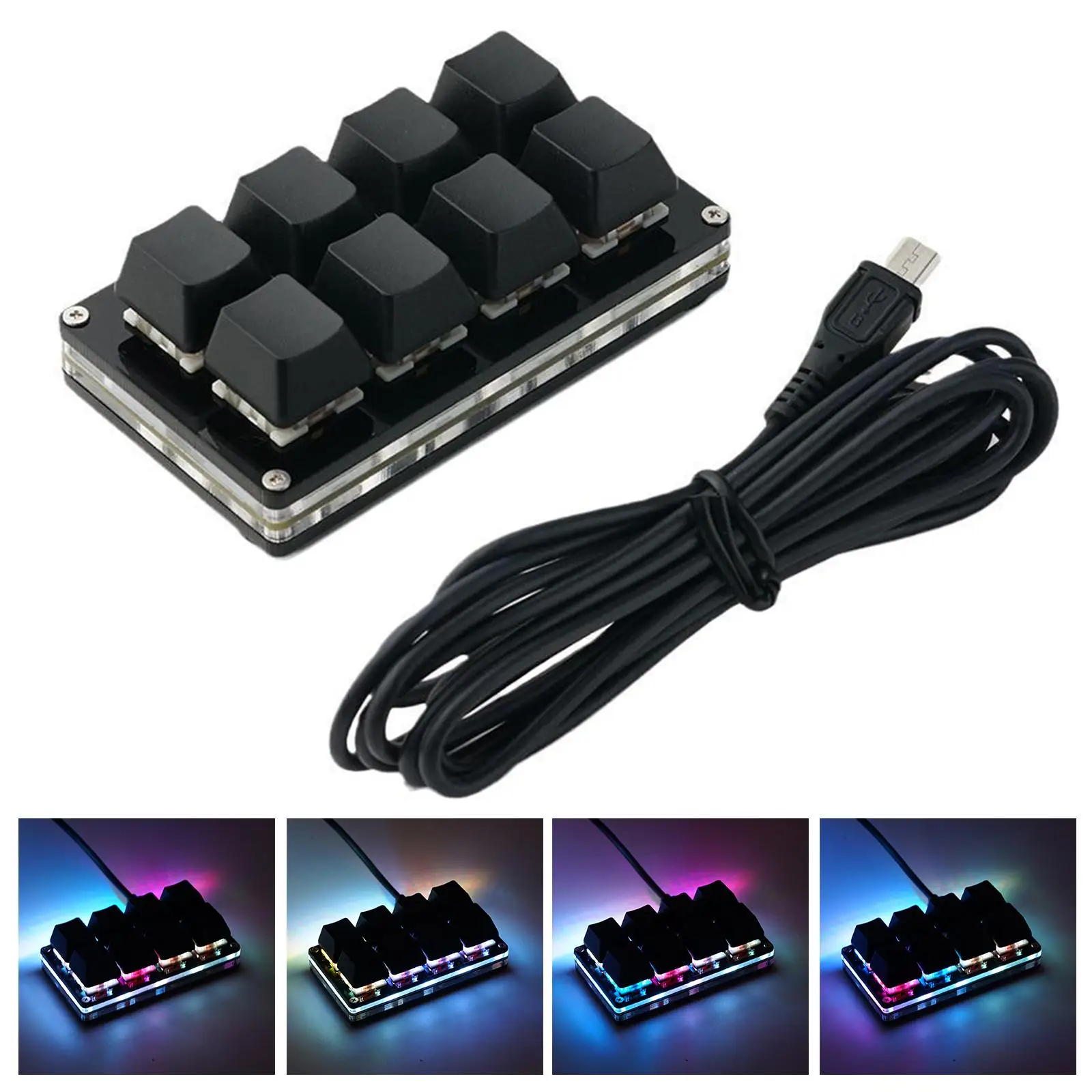 8 Key Mechanical Keyboard Programming Custom Keyboard Sayo Device Photoshop Gaming Keypad RGB Macropad Macro Keyboard