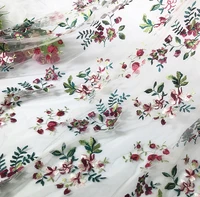 classic soft skin friendly mesh colorful embroidery flower lace fabric designer clothing fabric lace