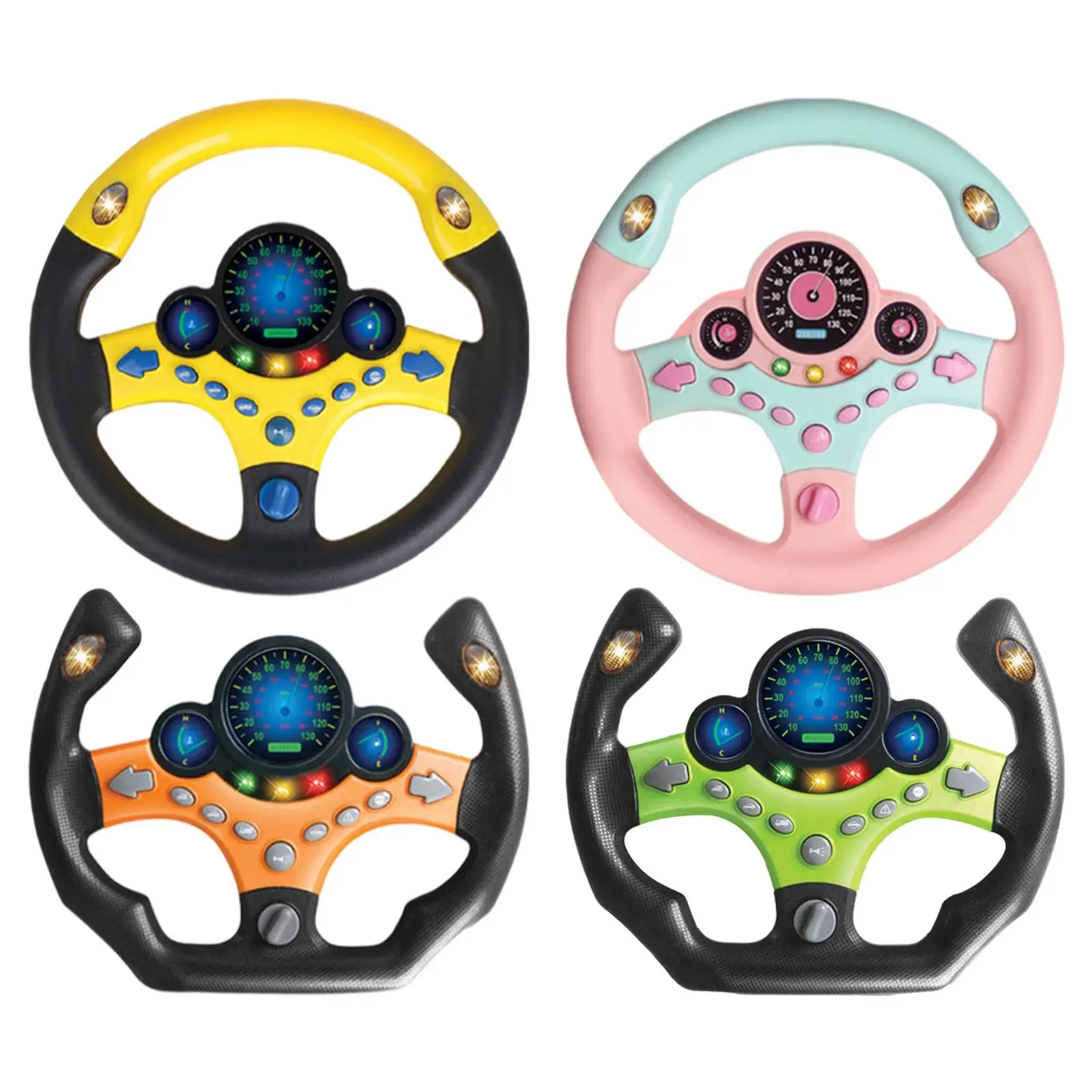 

Battery Powered Driving Steering Wheel Toy Pretend Driving with Music for Boys and Girls Kids Fine Motor Skill Educational Toy
