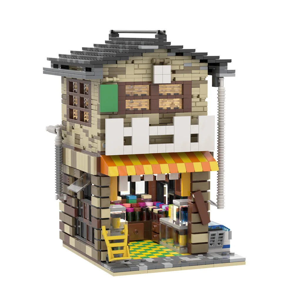 

MOC-58773 Japanese Store Model Building Blocks For City Street View Series Market Building Brick Particles Kid Toys BirthdayGift