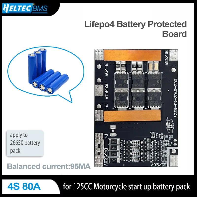 

Балансировочная плата для аккумуляторных блоков Heltec BMS 4S 80A