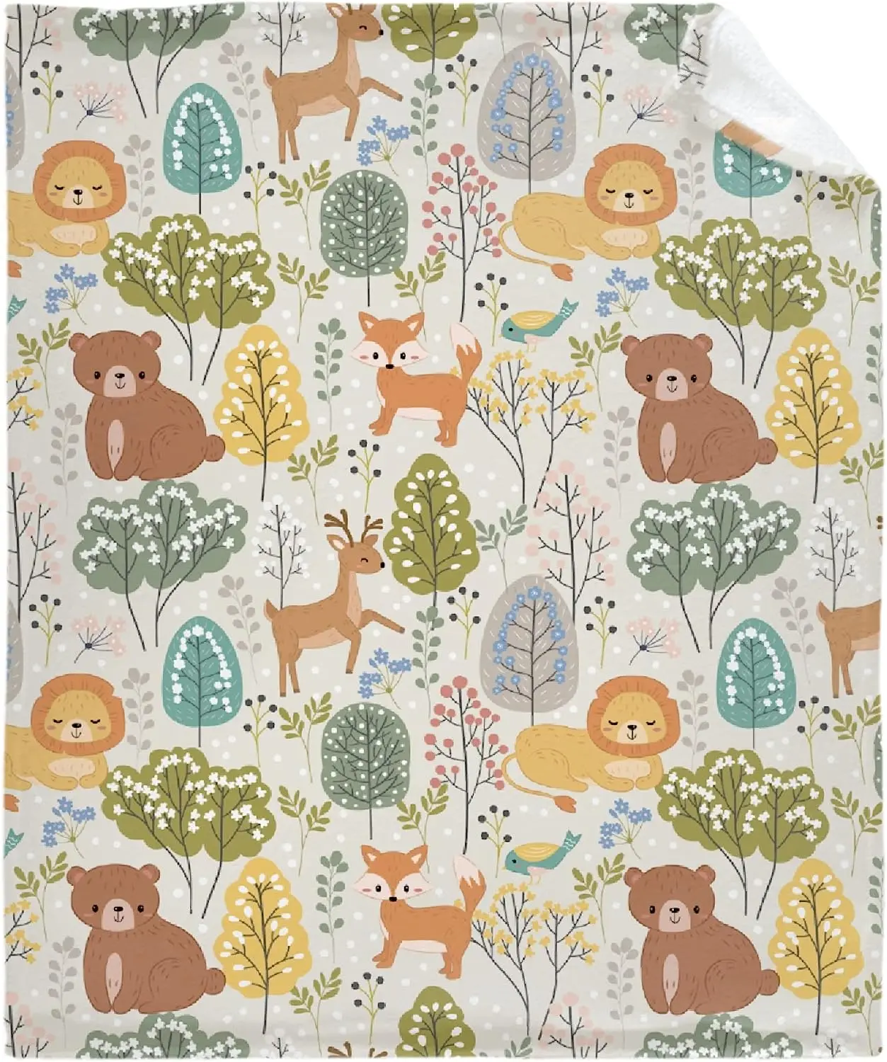 

Cute Bear and Fox Blanket Funny Animals Lightweight Throw Blanket for Women Men Soft Cozy Fleece Bed Couch Living Room