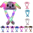 шапка мальчик шапка на девочку Светящаяся плюшевая движущаяся шапка кролика, забавная светящаяся шапка кролика с ушами, движущаяся шапка кролика для косплея, Рождественская Праздничная шапка для взрослых и женщин