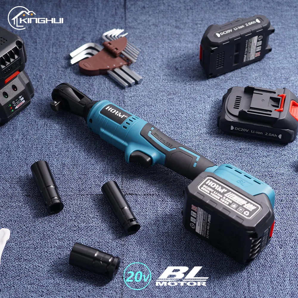 50N.m Brushless Electric Wrench Right Angle Ratchet Wrench Set Angle Drill Screwdriver Repair Power Tool For Makita Battery