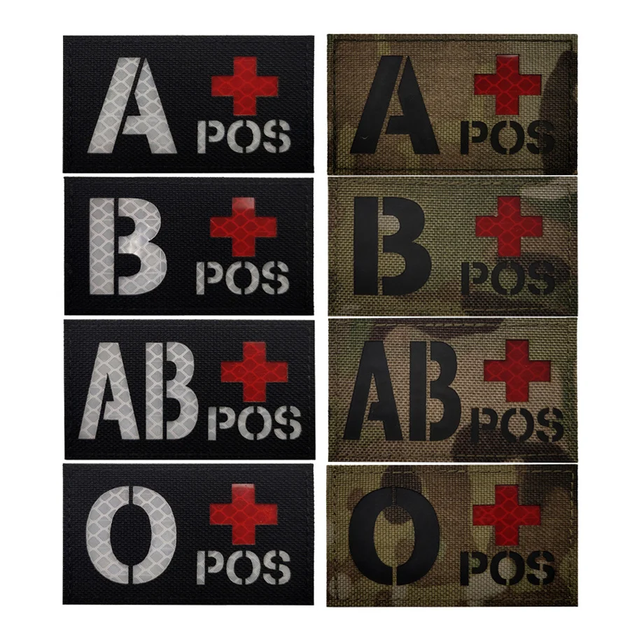Тип крови IR нашивка из нейлона A + B O AB POS Быстрый Тактический шлем аптечка первой