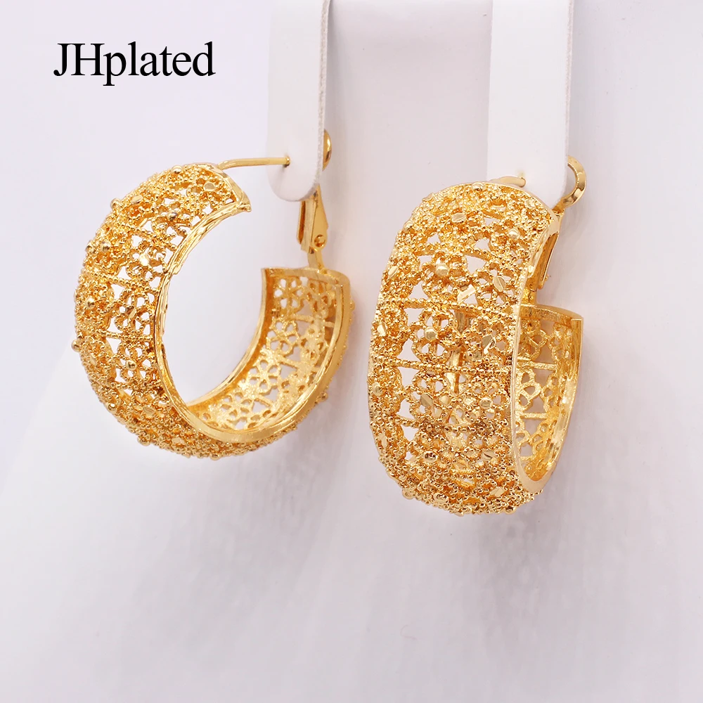 

Earrings luxury gold plated hoops pircing round Hoop stud flower earrings designer Earring piercings gifts Jewelry for women