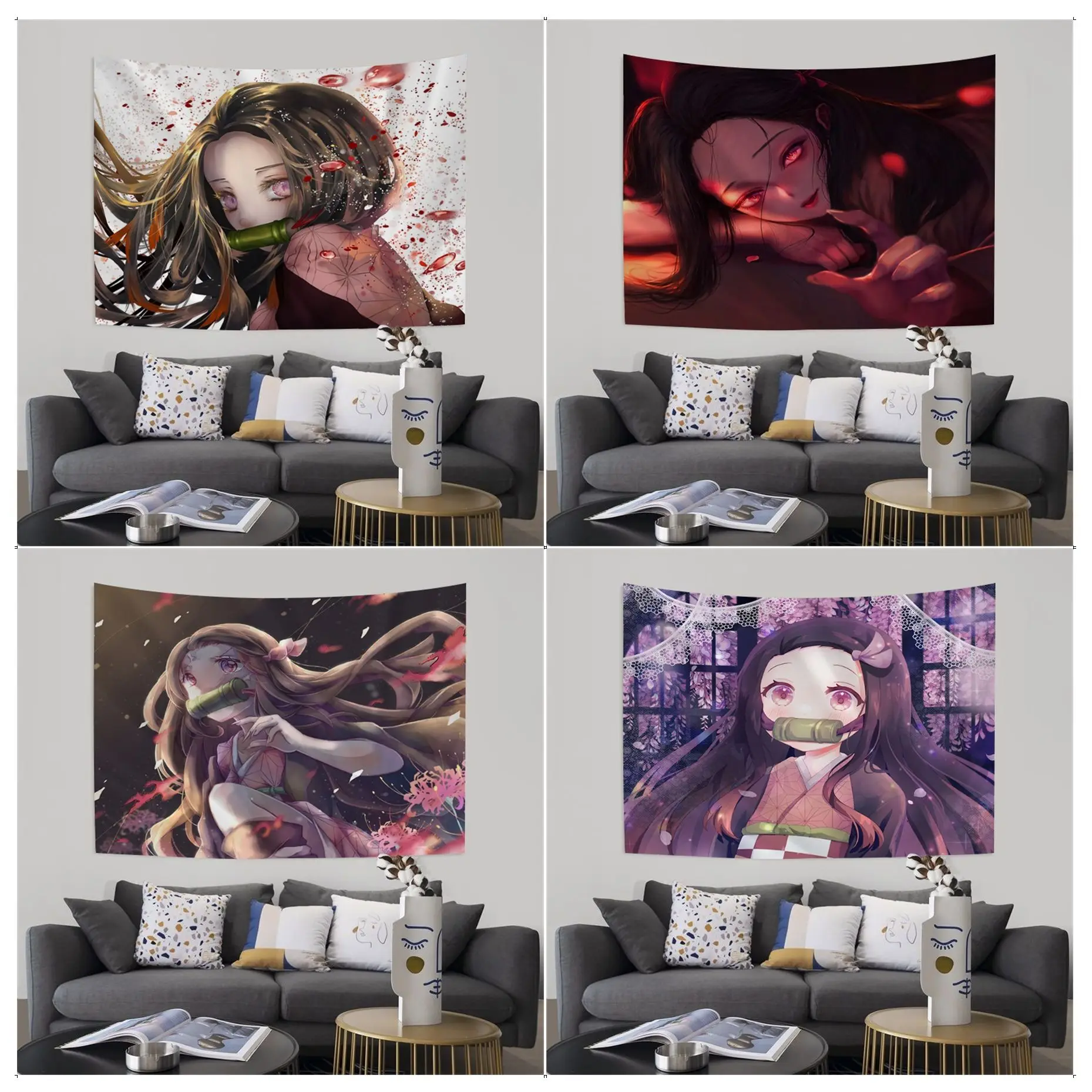 

Anime Girl Kamado Nezuko Tapestry Art Printing Cheap Hippie Hanging Bohemian Wall Tapestries Mandala Wall Hanging Home Decor