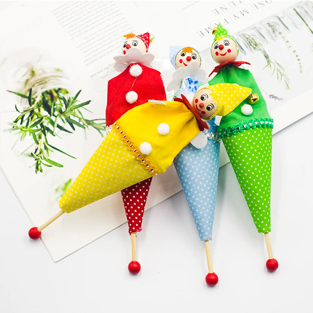 

4 Plush Clown Plush Clown Christmas Finger Puppet Kids Holiday Finger Puppet Stuffed Clown