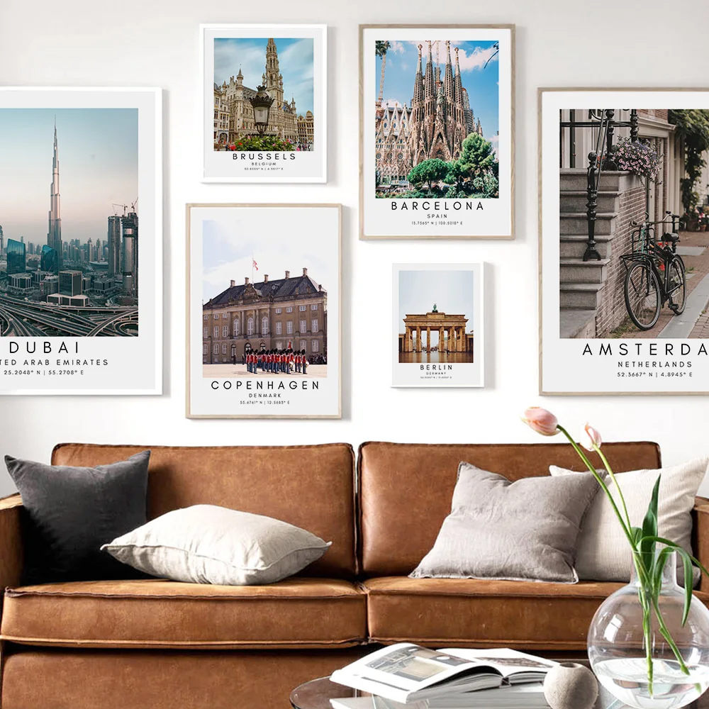 

Nordic Art Wall Decor Paris London Munich Rome City Travel Print Art Canvas Poster For Living Room Decor Home Wall Picture