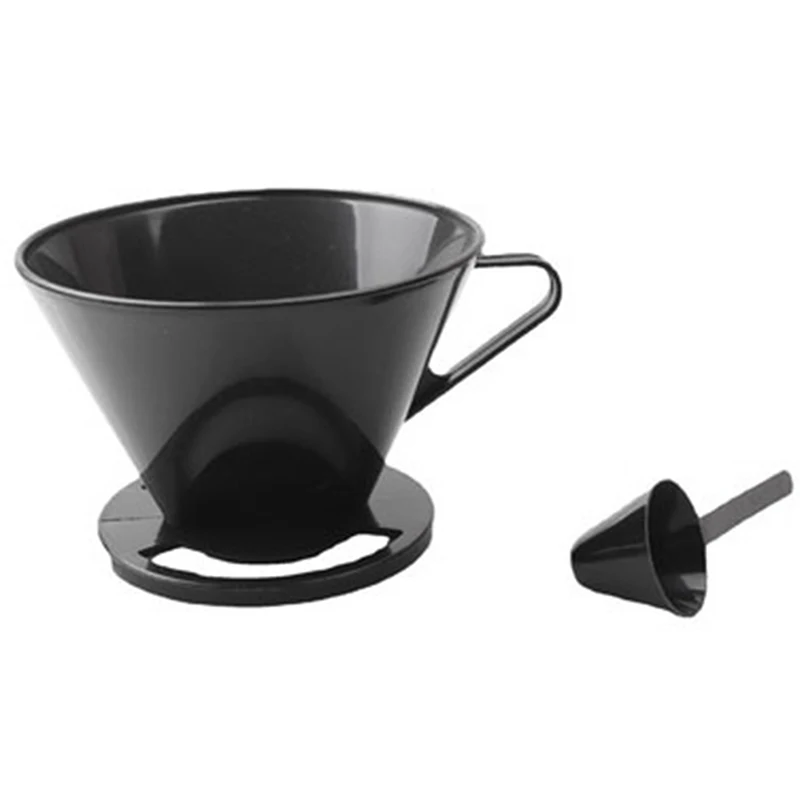 Reusable Plastic Coffee Cone Coffee Filter Holder Maker Pour Over Coffee Cup Dripper Mesh Strainer With Measuring Spoon