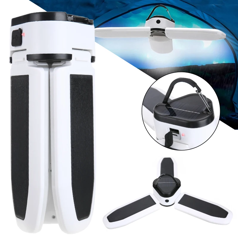 

Solar LED Camping Lights Outdoor USB Rechargeable Bulb Portable Foldable Lamp Camp Tent Hiking Emergency Lantern Light Outdoor
