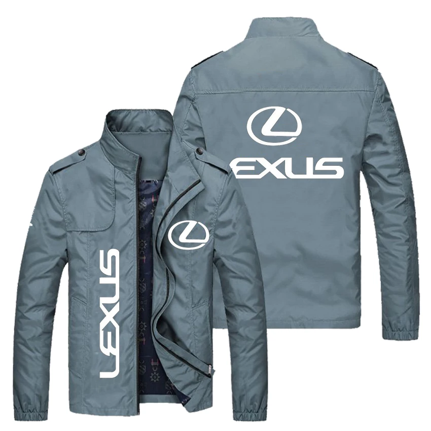

New Casual Spring Autumn Men’S Lexus Car Logo Jacket Windbreaker Zipper Slim Hip-Hop Fashion Bomber Long Sleeve Male Coats