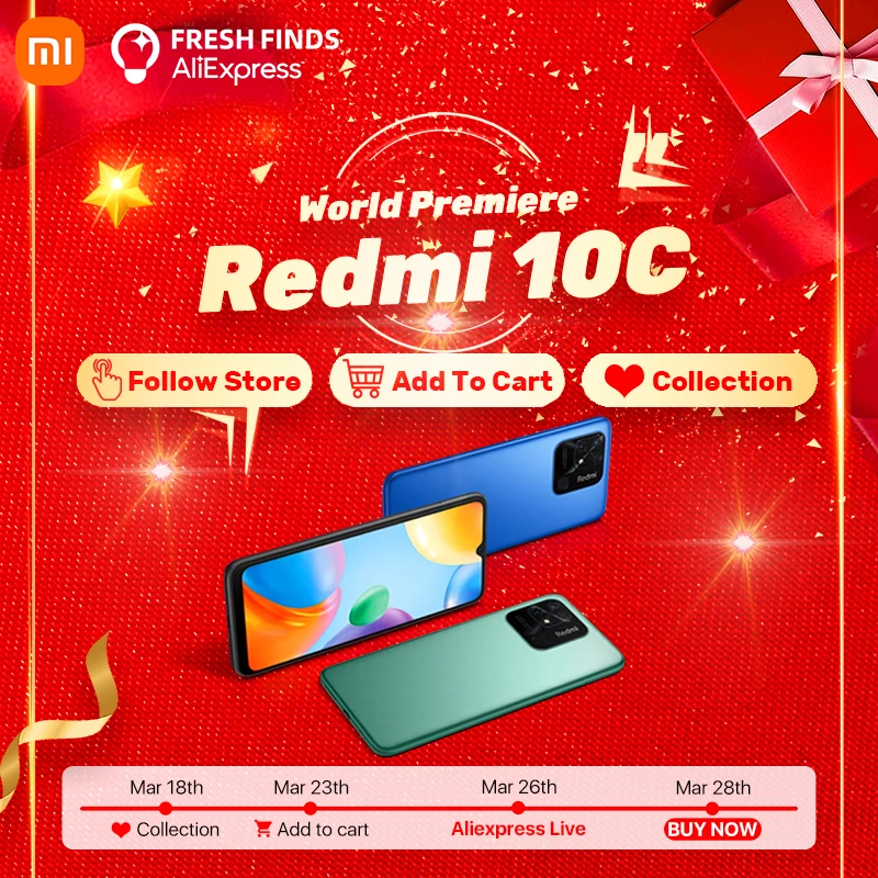 Смартфон Xiaomi Redmi 10C, глобальная прошивка, Snapdragon 680, 64 ГБ/128 ГБ, HD экран 6,71 дюйма, мобильный телефон, камера 50 МП, Redmi 10 C, глобальная версия - смартфоны