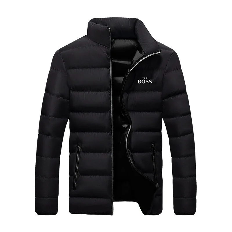 S Winter Casual Men's Outwear Coats Solid Stand Collar Male 
