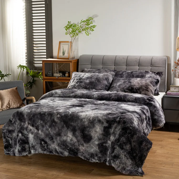 

Домашний текстиль, плюшевое одеяло Tie-dye, набор из трех предметов
