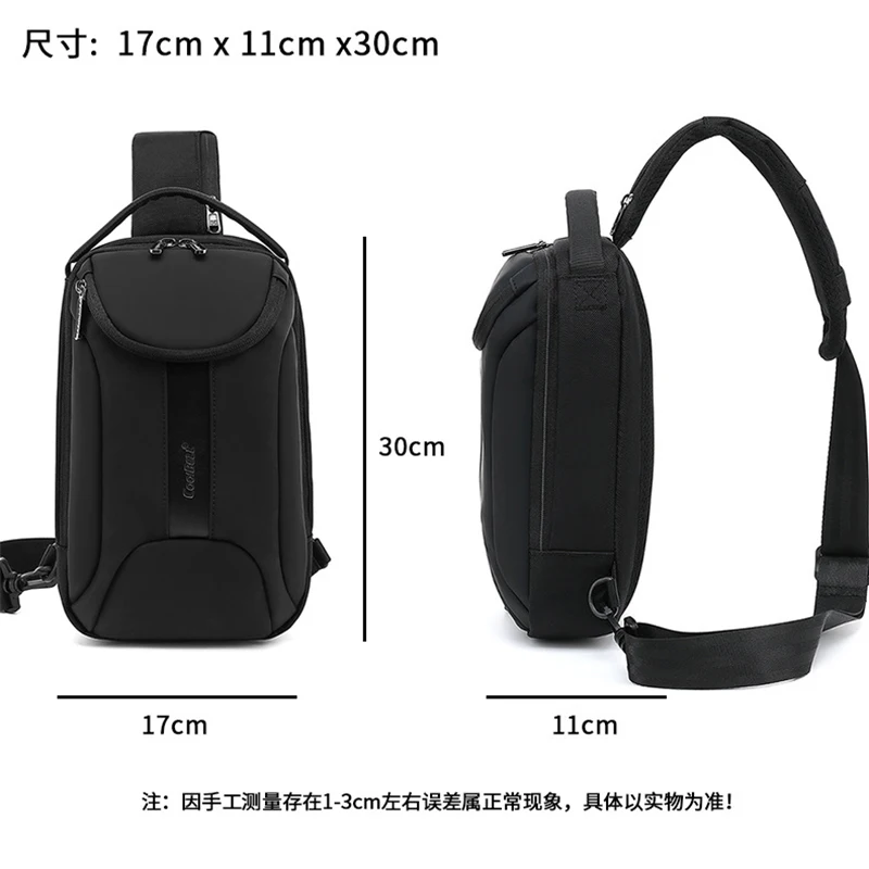 Multi-function Men's Mobile Phone Passport Document Chest Pack New Messenger Bags Outdoor Shoulder Bag Waterproof Polyester