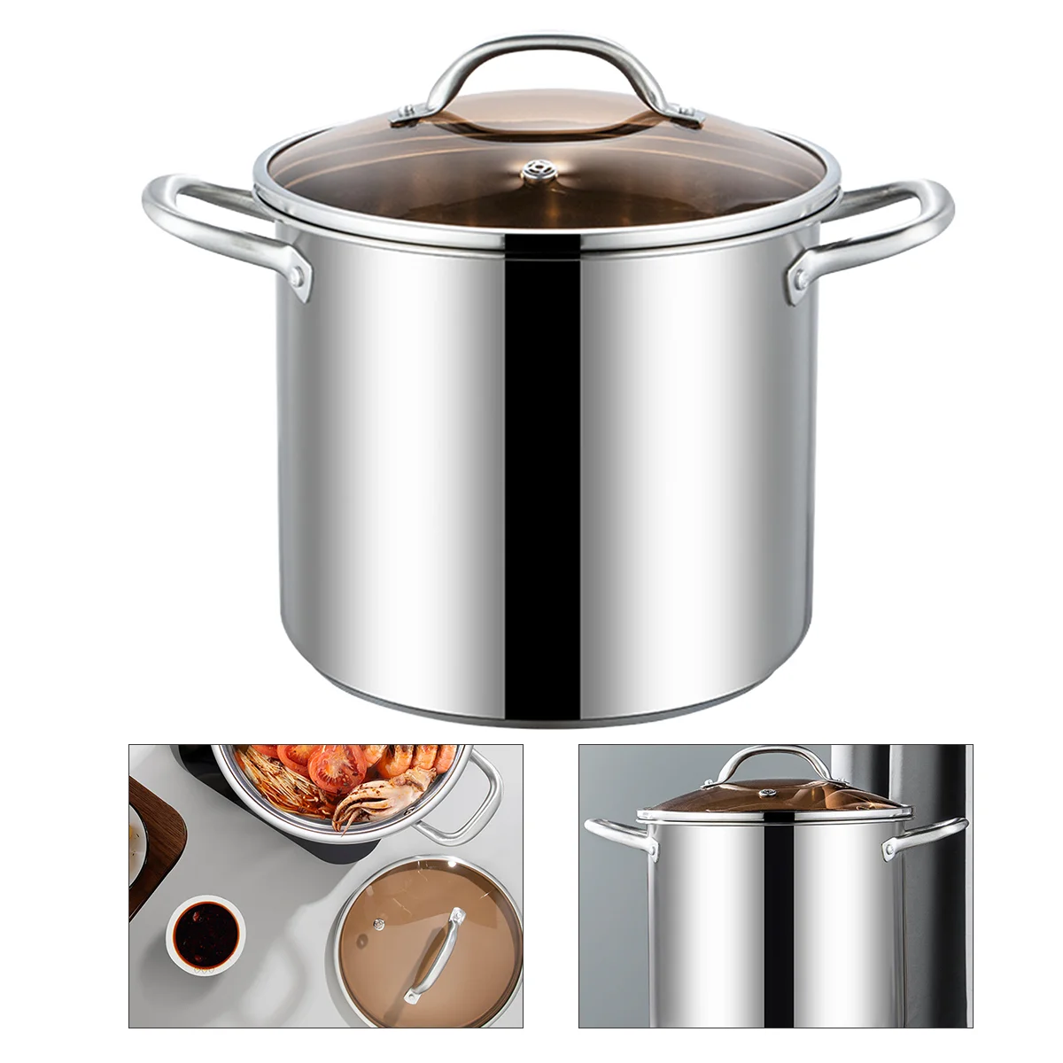 

Stainless Noodle Pot Heat-resistant Soup Pot Kitchen Cooking Pot Heating Pot
