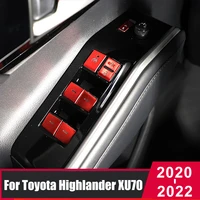 11pcs car window glass lift button sticker door lock unlock button cover trims for toyota highlander kluger xu70 2020 2021 2022
