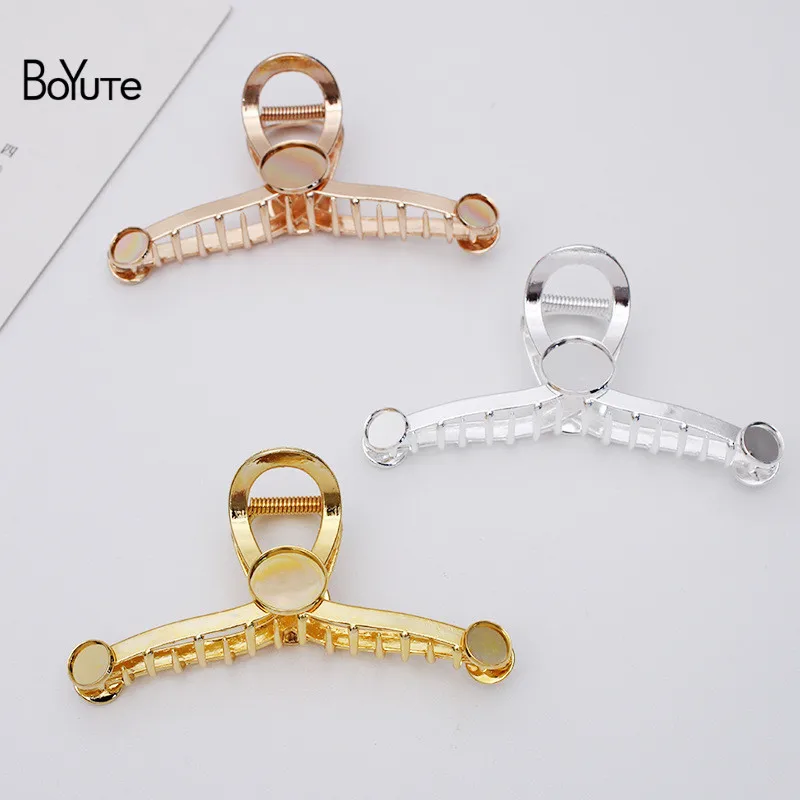 

BoYuTe (5 Pieces/Lot) Fit 20MM Cabochon Blank Hair Claw Base Big Shark Clip Handmade Diy Hair Accessories