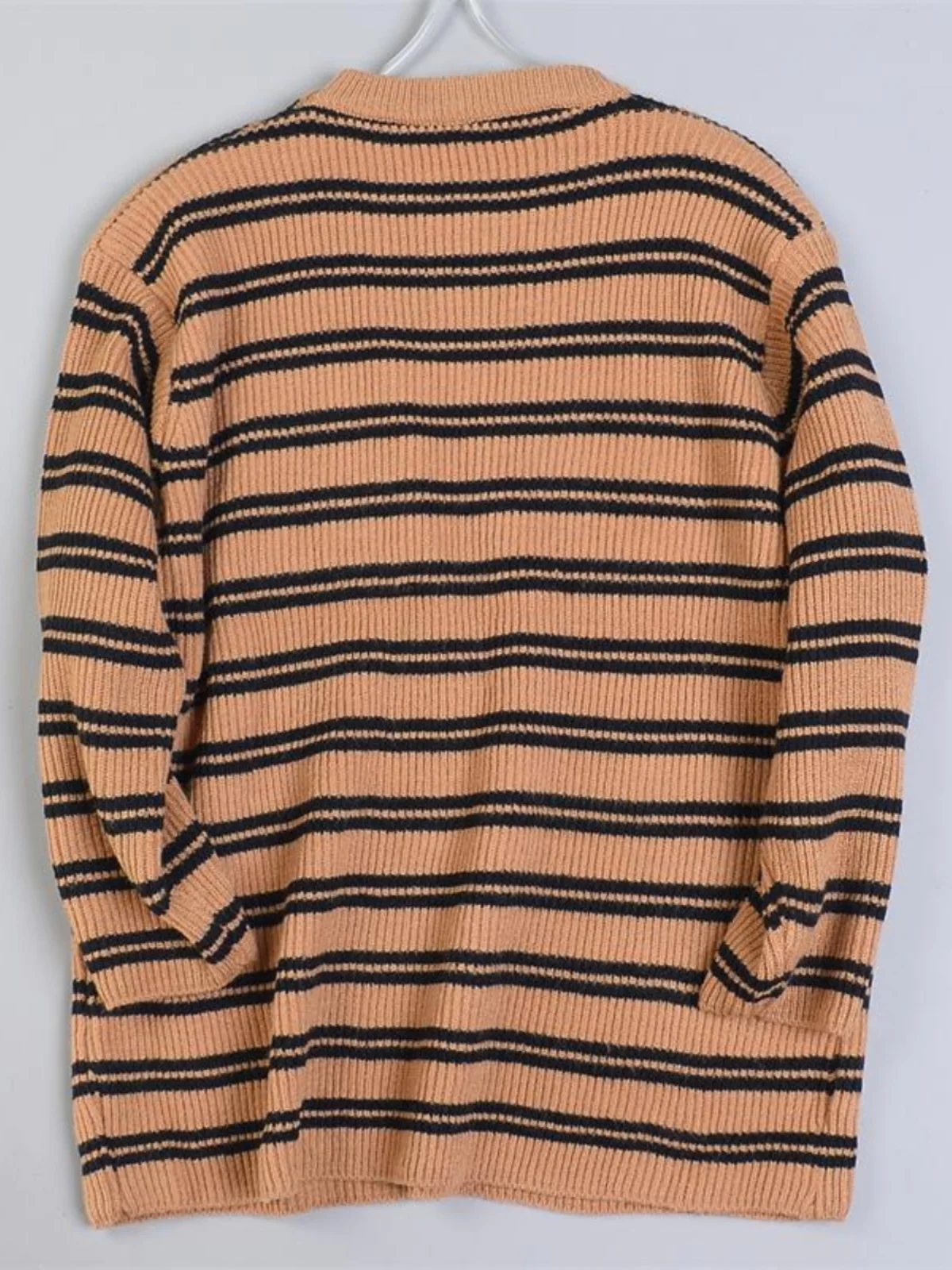 02 свободный женский вязаный свитер больших размеров в полоску с буквами L80476