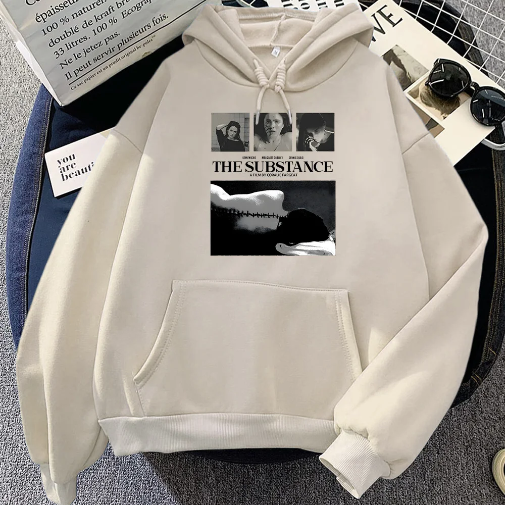 The Substance 2024 Satirical Body Horror Film Printed Hoodie Funko Pop Fashion Sweatshirt Casual Clothing Moletom Pullovers Soft
