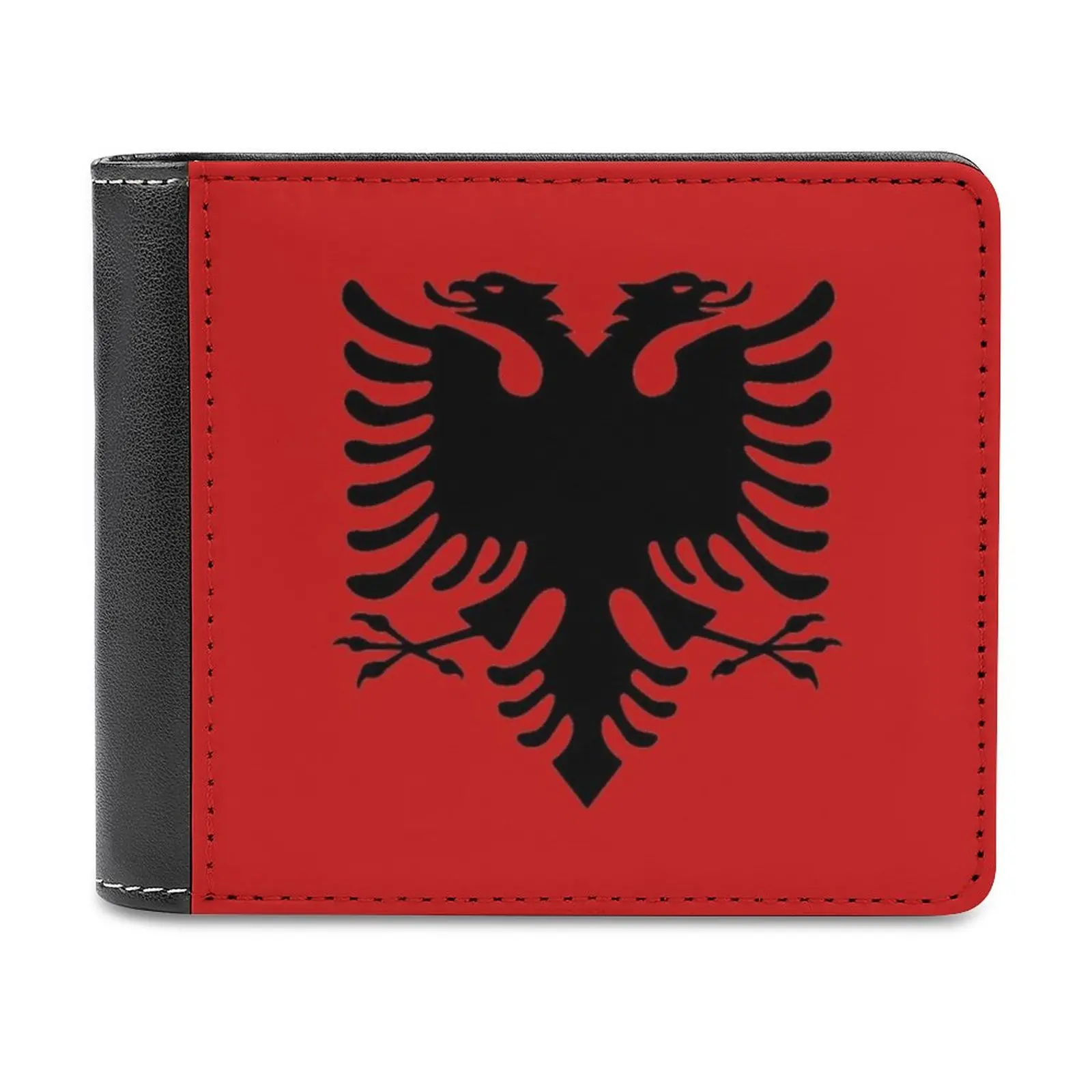 

Albanian Emblem Men's Wallet Purses Wallets New Design Dollar Price Top Men Leather Wallet Albania Flag Shqip  Ri Shqip  Ria