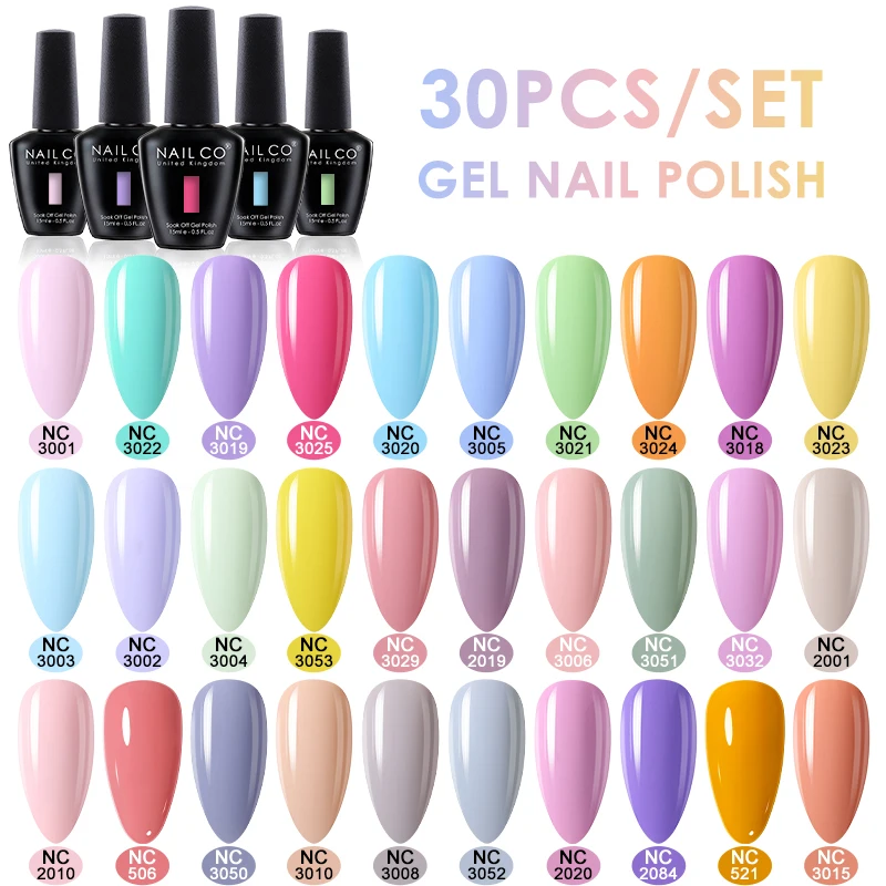 

NAILCO 15ml 30pcs/Set Gel Nail Polish UV Lakiery Hybrydowe Nails Art For Colors Vernis Manicure Semi Permanent Varnish Soak Off