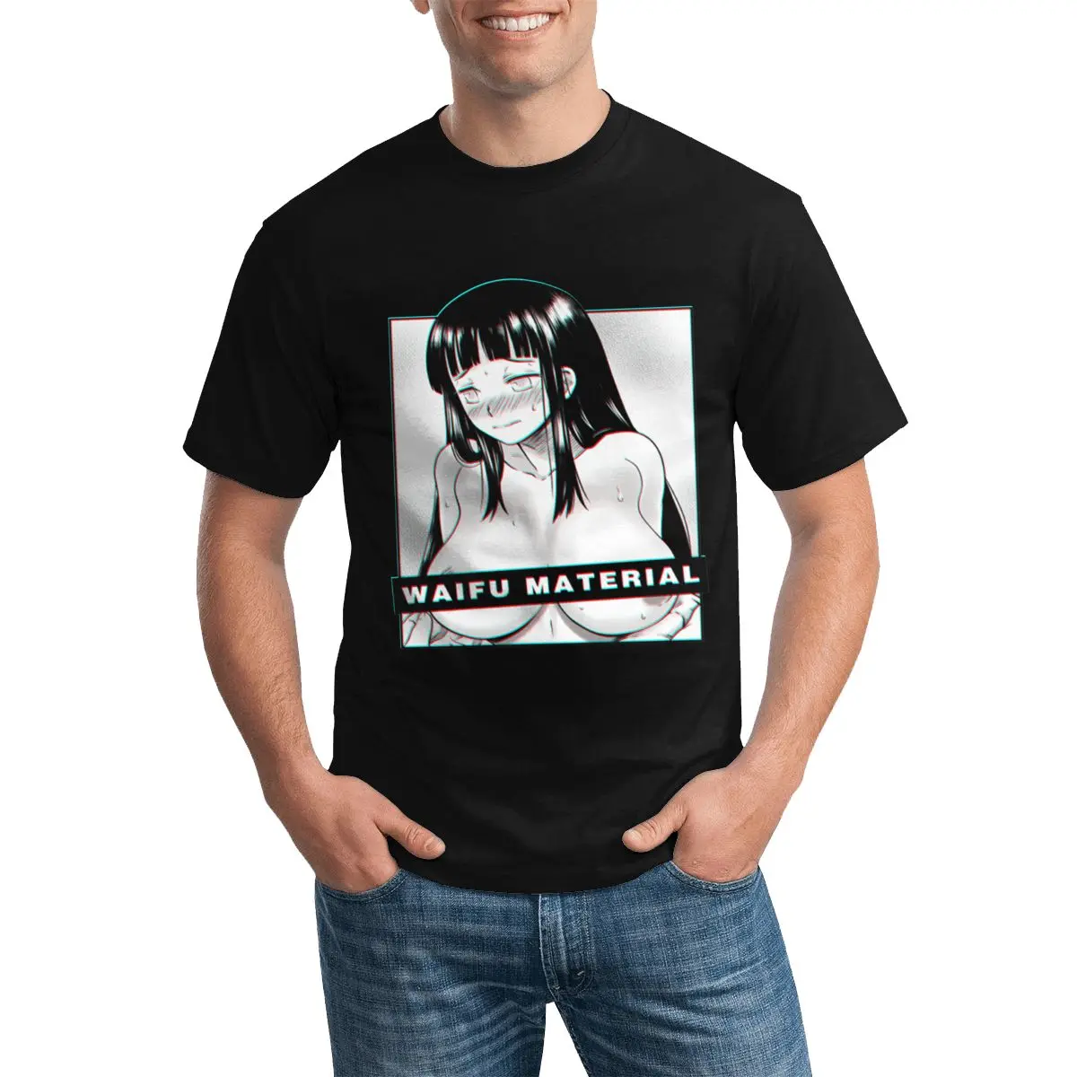 

Футболка из материала Waifu, Сексуальная футболка из 100% хлопка с рисунком для девочек, потрясающая Мужская футболка с короткими рукавами