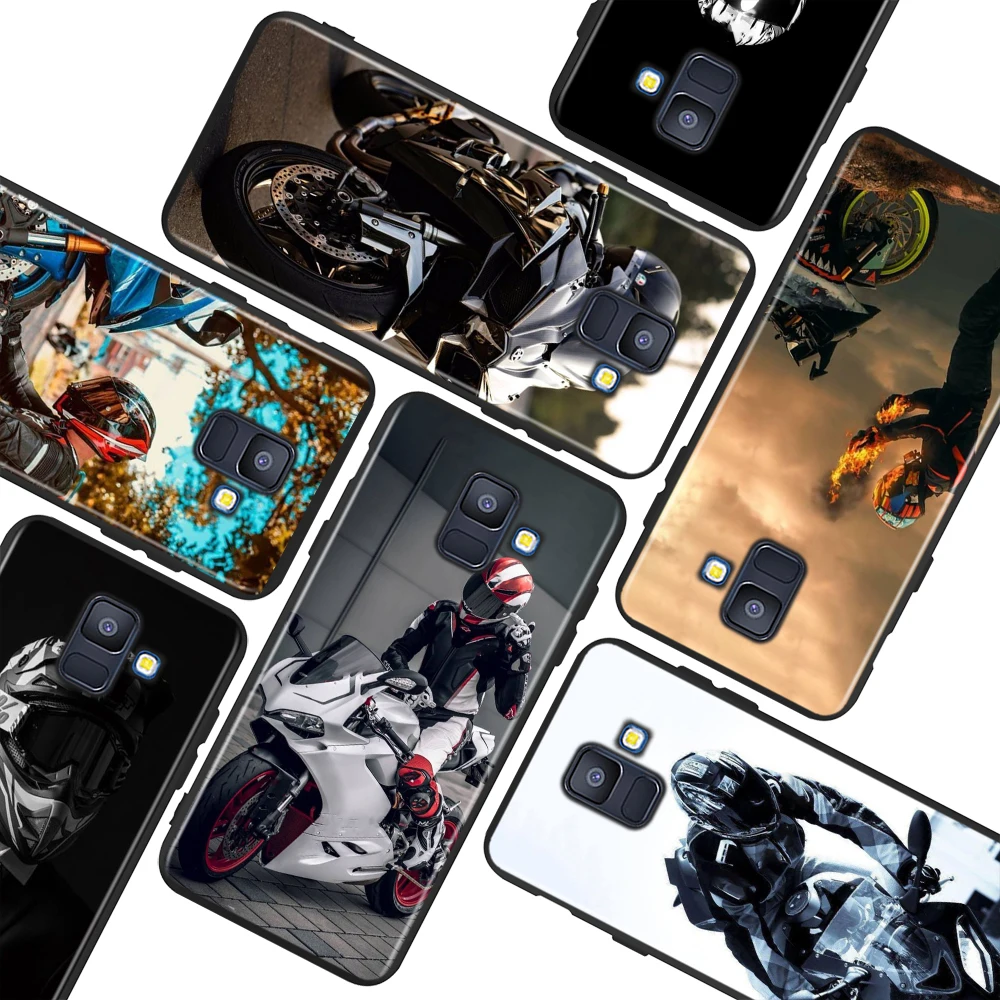 

Fashion Motorcycle Man For Samsung Galaxy A9 A8 Star A750 A7 A6 A5 A3 Plus 2018 2017 2016 Black Phone Case Soft Cover