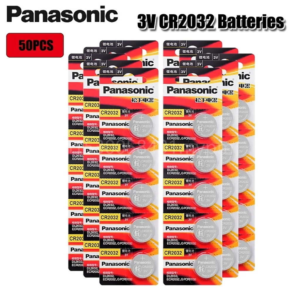 

50pcs Original Brand New Battery PANASONIC Cr2032 3v Button Cell Coin Batteries for Watch Computer Cr 2032 for Toys