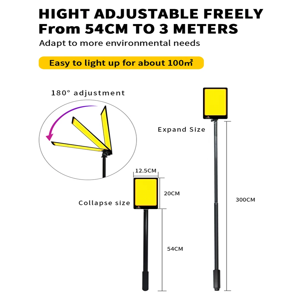 Portable Outdoors Camping Lights Rechargeable Led Work Lamp Spotlight Cob Telescopic Pillar Lamps For Road Travel Fishing BBQ enlarge