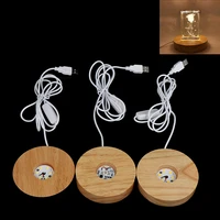 wood light base rechargeable remote control wooden led light rotating display stand lamp holder lamp base art ornament