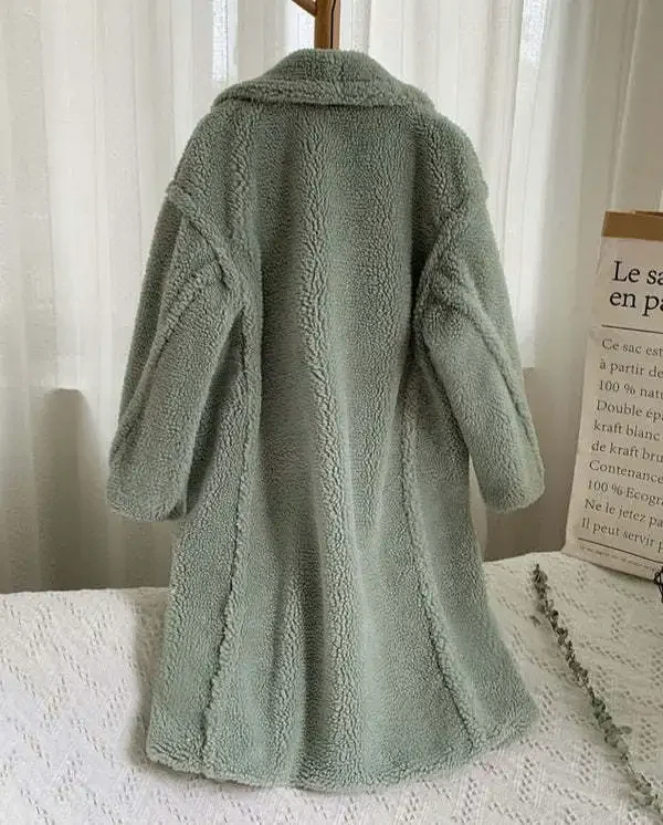 Женское зимнее свободное пальто из искусственного меха