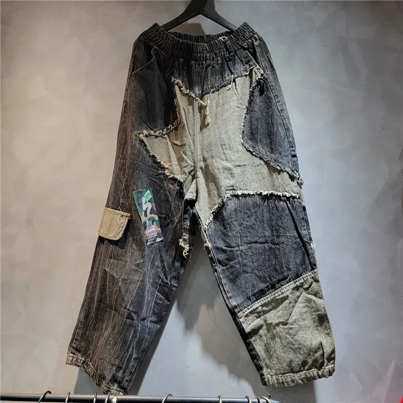 WTHT винтажные модные женские костюмы в стиле пэчворк бандажный джинсовый жилет