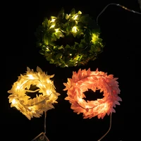 new led copper wire string lights green leaf rattan lights christmas decoration lights tree leaves winding small lights